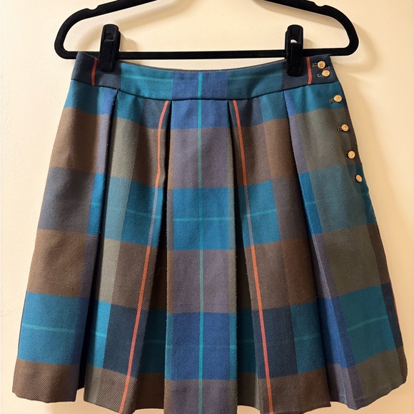 Tommy Hilfiger Dresses & Skirts - Tommy Hilfiger Teal and Brown‎ Plaid Pleated Mini Skirt